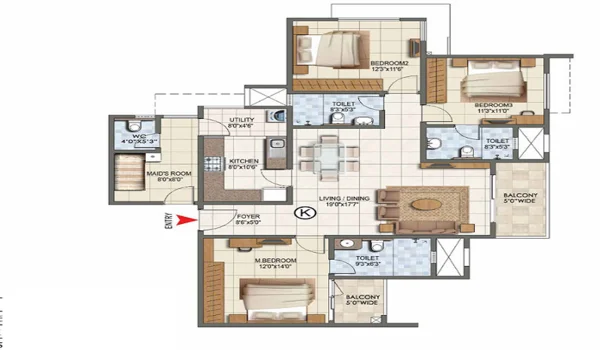Godrej Park Regent 3 BHK Apartment Floor Plan Featured Image of Godrej Park Regent 3 BHK Apartment Floor Plan